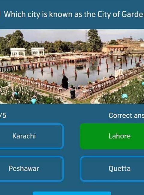 Telenor Quiz Question 2 – Which city is known as the City of Gardens? – Correct Answer: Lahore