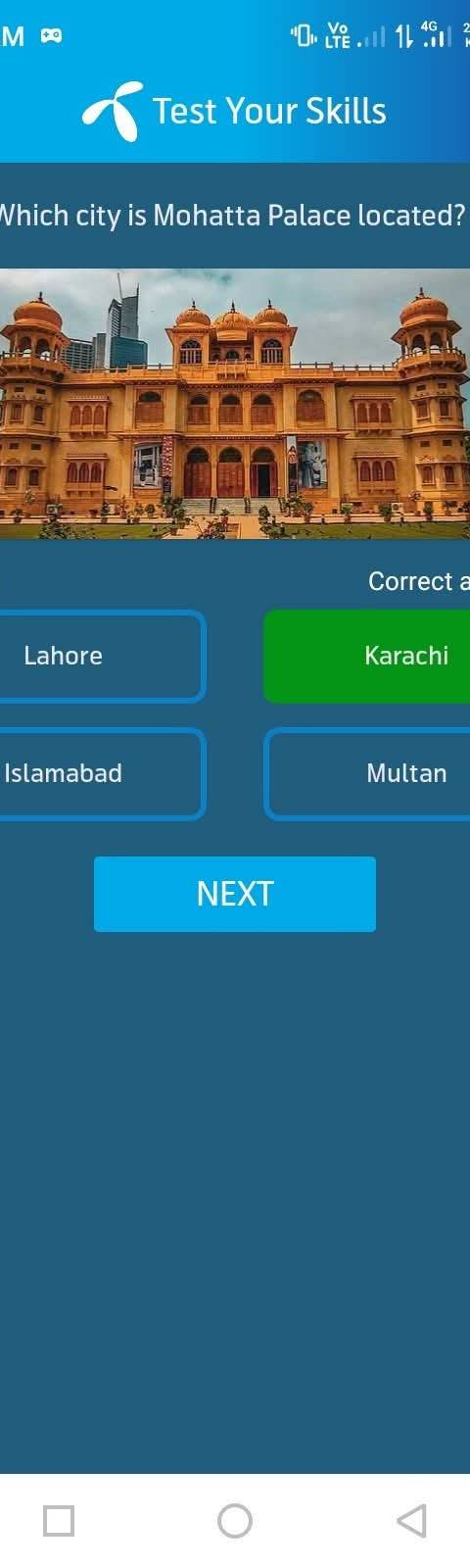 Telenor Quiz Question 2 – Which city is Mohatta Palace located? – Correct Answer: Karachi