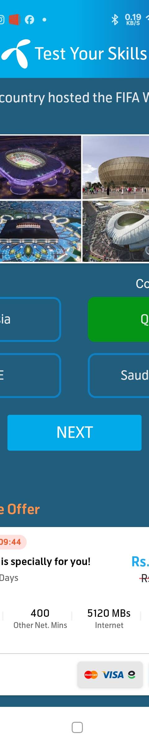 Telenor Quiz Question 2 – Which country hosted the FIFA World Cup 2022? – Correct Answer: Qatar