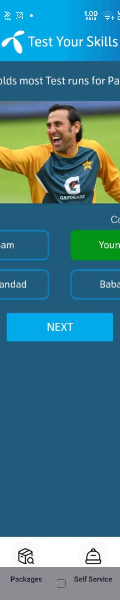 Telenor Quiz Question 4 – Who holds most Test runs for Pakistan? – Correct Answer: Younis Khan