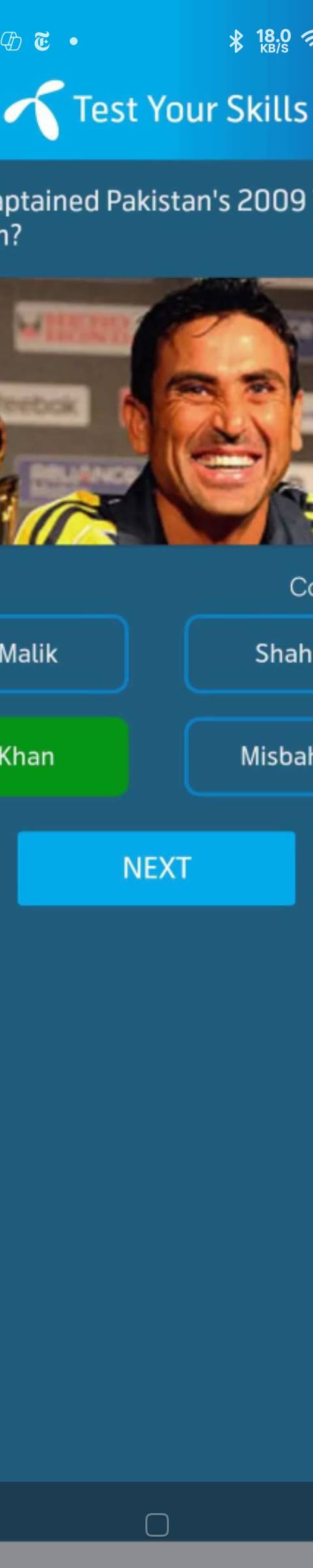 Telenor Quiz Question 3 – Who captained Pakistan's 2009 T20 World Cup win? – Correct Answer: Younis Khan