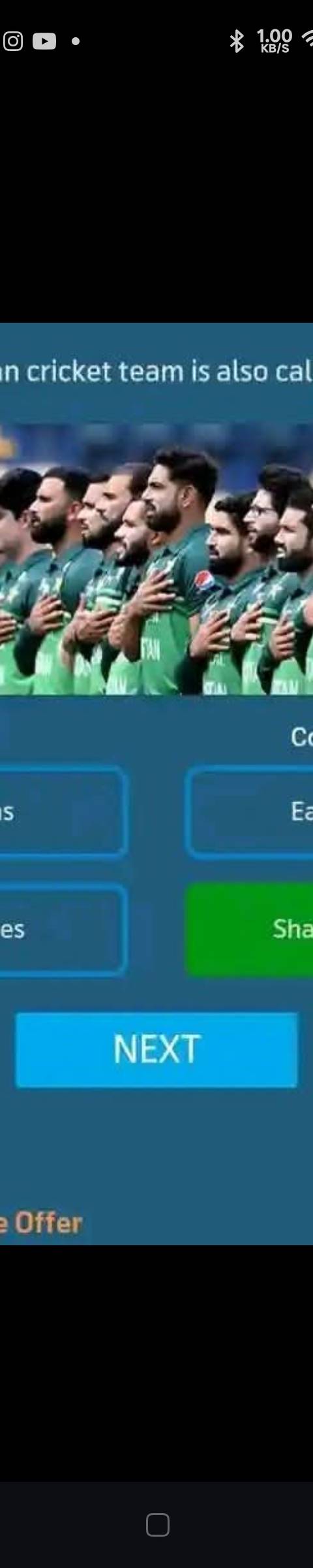 Telenor Quiz Question 2 – Pakistan cricket team is also called the ___. – Correct Answer: Shaheens