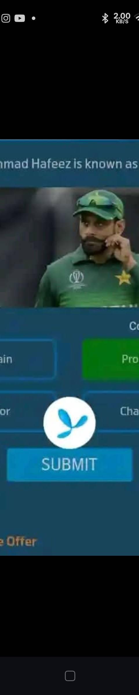 Telenor Quiz Question 5 – Mohammad Hafeez is known as the ___. – Correct Answer: Professor