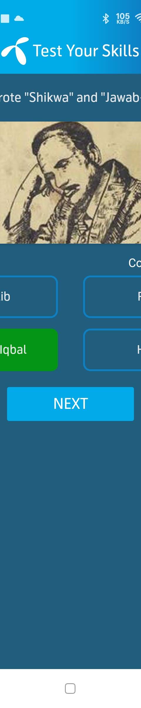 Telenor Quiz Question 4 – Who wrote "Shikwa" and "Jawab-e-Shikwa"? – Correct Answer: Allama Iqbal
