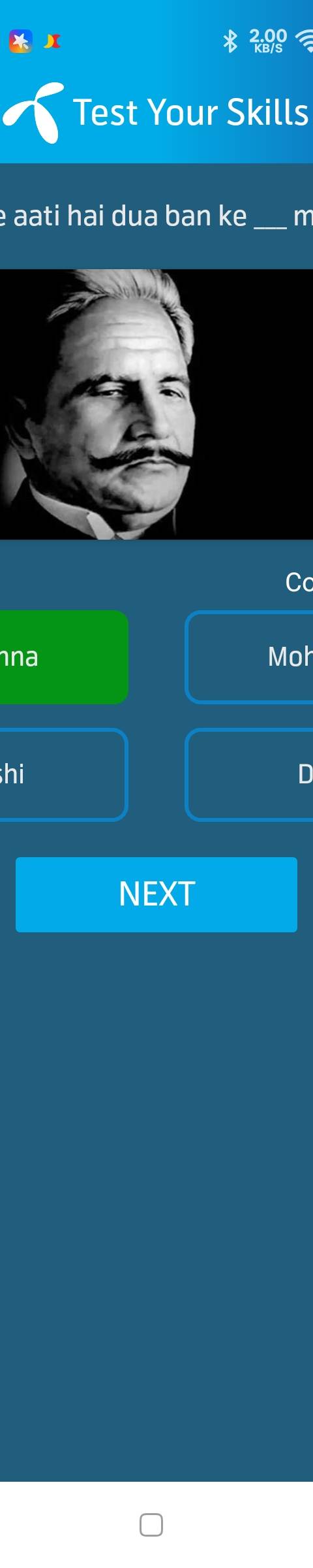 Telenor Quiz Question 4 – "Lab pe aati hai dua ban ke ___ meri" – Correct Answer: Tamanna