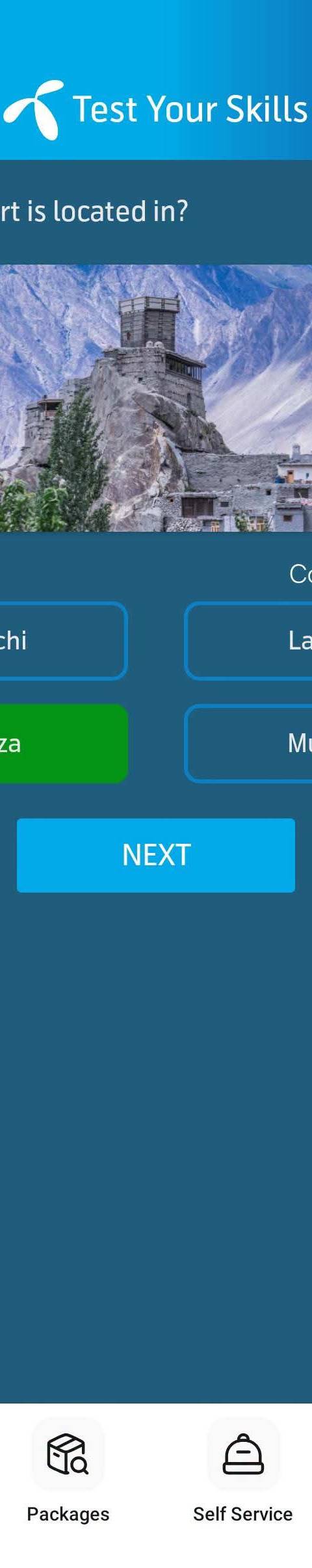 Telenor Quiz Question 4 – Altit Fort is located in? – Correct Answer: Hunza