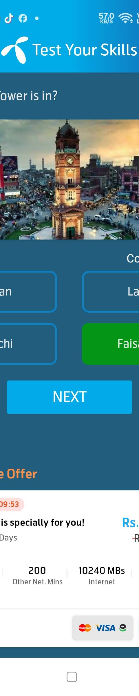 My Telenor Answer Today – Question 1 – Clock Tower is in? – Correct Answer: Lahore